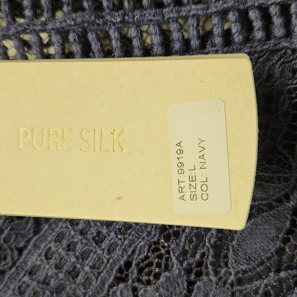 BELLAMBRA 100% pure silk NWT women's size large navy - Picture 2 of 8